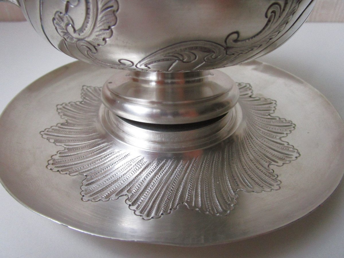 Very Beautiful 19th Century Chocolate Cup In Sterling Silver Minerva The Saucer Fits 312 Grams-photo-7