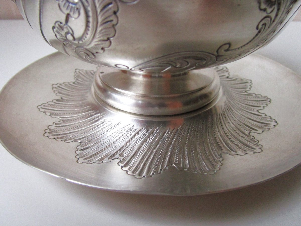 Very Beautiful 19th Century Chocolate Cup In Sterling Silver Minerva The Saucer Fits 312 Grams-photo-8