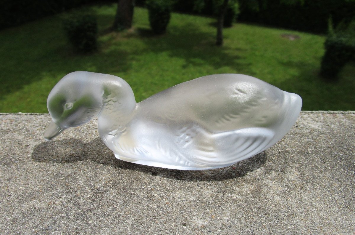 Antique Pretty Little Duck In Baccarat Crystal In Perfect Condition, Almost New-photo-2