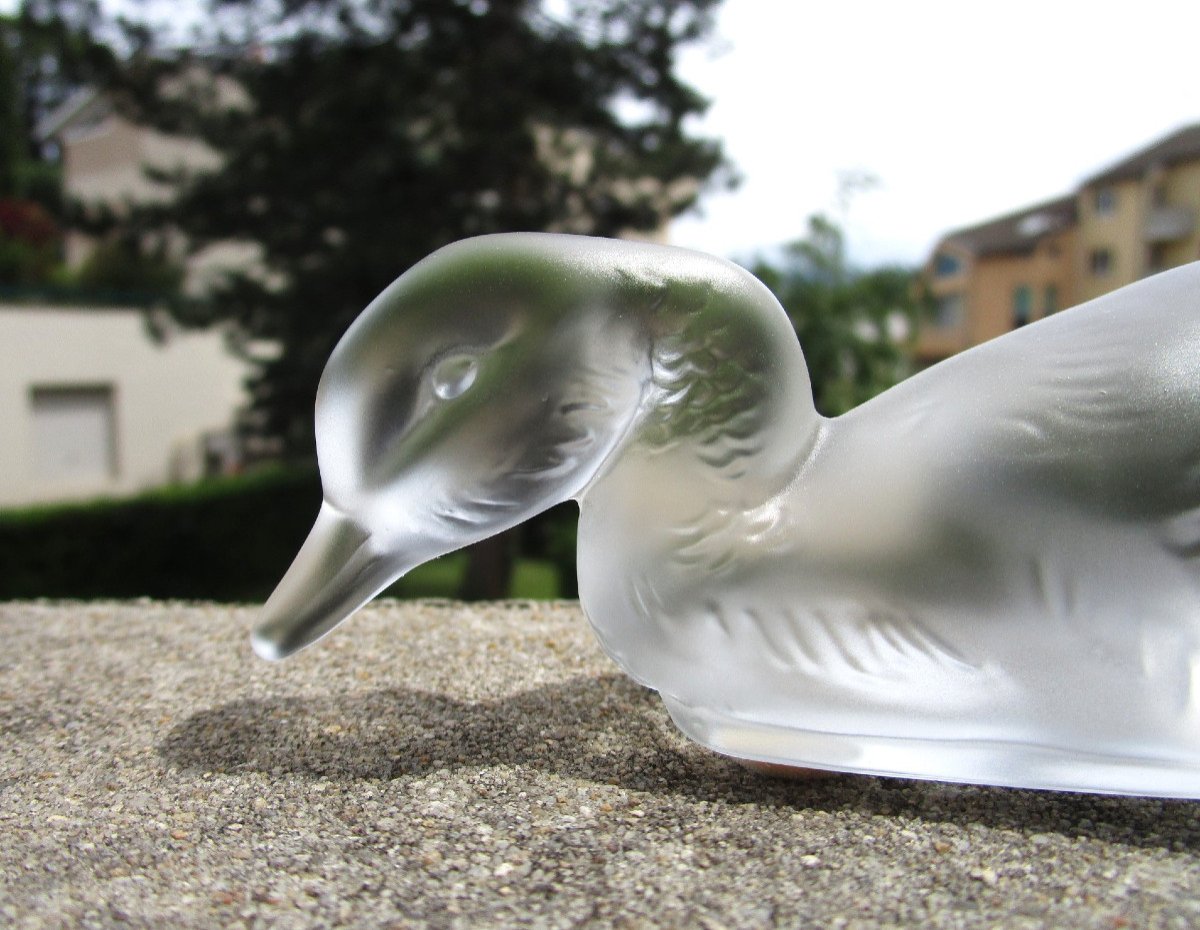 Antique Pretty Little Duck In Baccarat Crystal In Perfect Condition, Almost New-photo-3