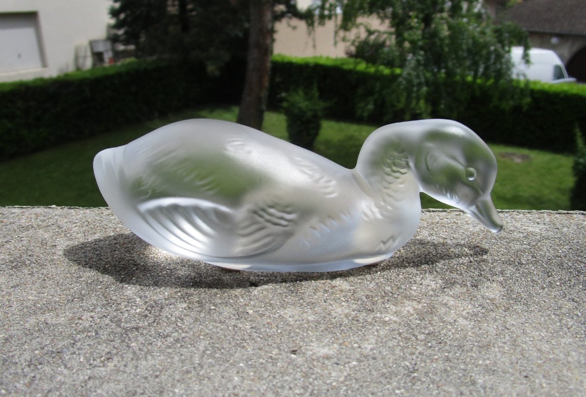 Antique Pretty Little Duck In Baccarat Crystal In Perfect Condition, Almost New-photo-2