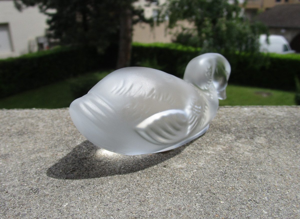 Antique Pretty Little Duck In Baccarat Crystal In Perfect Condition, Almost New-photo-3