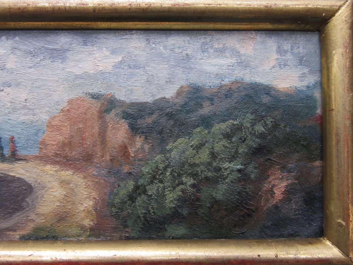 Eugène De Canson, Voiron 1860 Very Beautiful Landscape Miniature Painting Surroundings Of Grenoble Mountain-photo-4