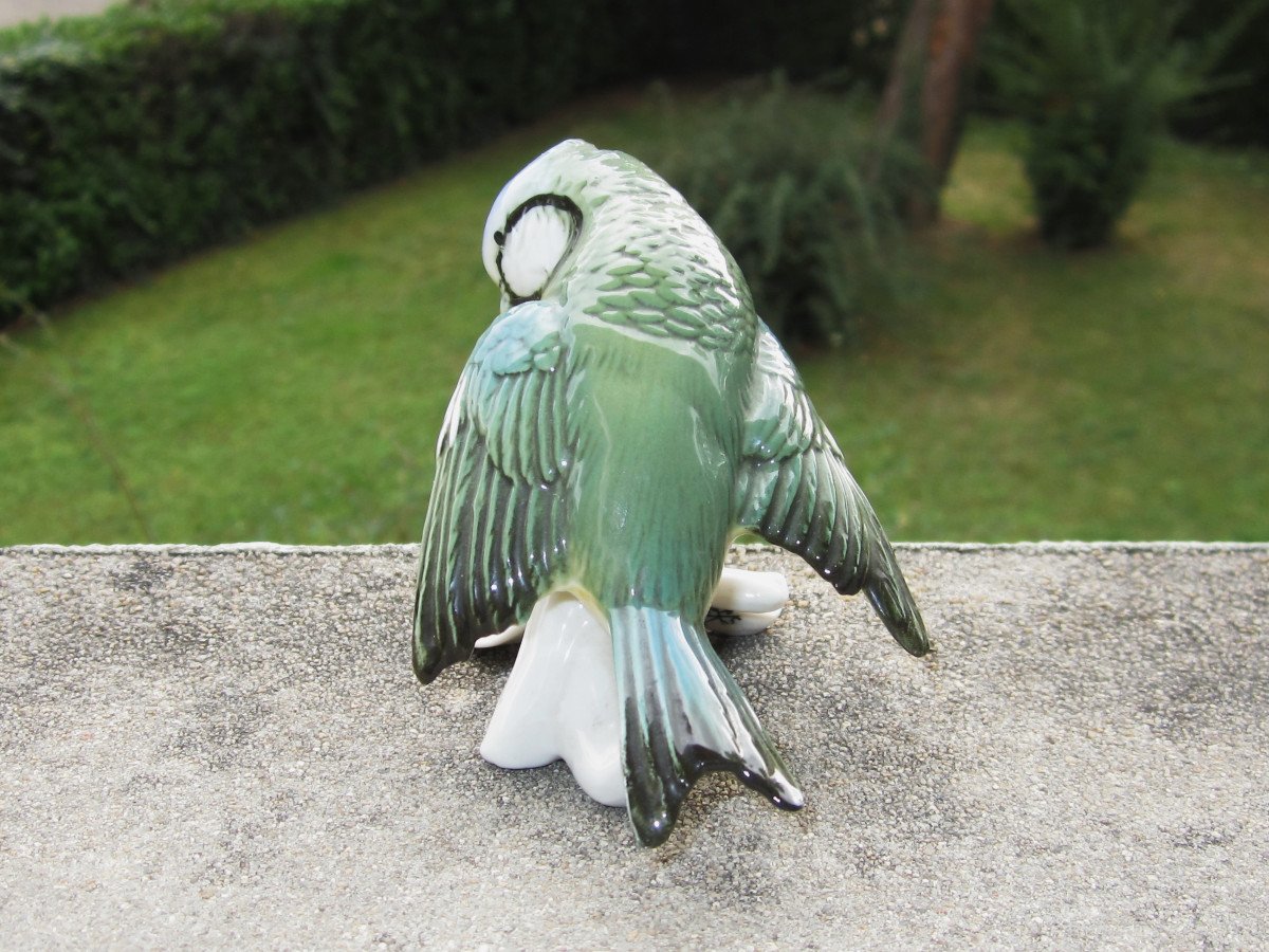 Karl Ens, Mésange Bleue, Très Bel Oiseau En Porcelaine De Saxe, Parfait état.-photo-1