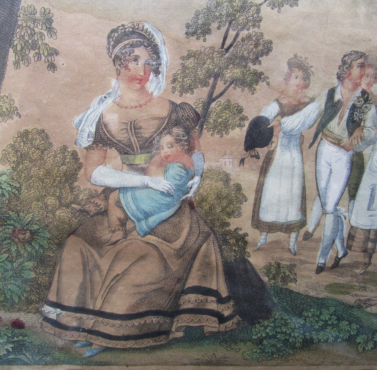 Belle Eau-forte En Couleurs Vers 1820 Repentir De La Fille Coupable Bégat Paris Elisa Eau Forte-photo-1