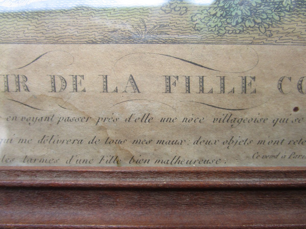 Belle Eau-forte En Couleurs Vers 1820 Repentir De La Fille Coupable Bégat Paris Elisa Eau Forte-photo-5