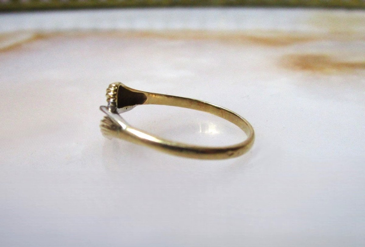 Beautiful 18k Solid Gold Ring 18 Carats Size 52; Weight: 1.42 Grams; In Very Good Condition.-photo-2