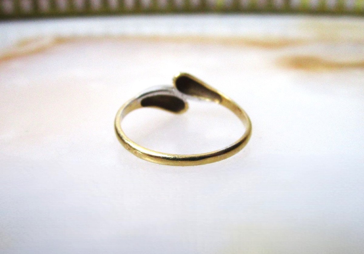 Beautiful 18k Solid Gold Ring 18 Carats Size 52; Weight: 1.42 Grams; In Very Good Condition.-photo-3