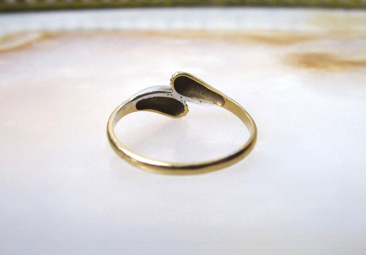 Beautiful 18k Solid Gold Ring 18 Carats Size 52; Weight: 1.42 Grams; In Very Good Condition.-photo-4