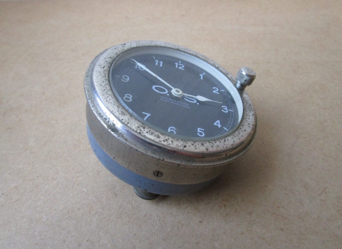 Old Watch Or Clock Dashboard Clock Automobile Car Workshops Seignol Os Paris.-photo-3