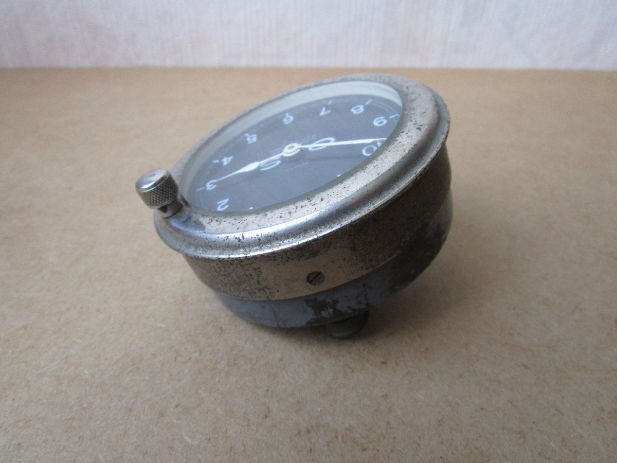 Old Watch Or Clock Dashboard Clock Automobile Car Workshops Seignol Os Paris.-photo-3