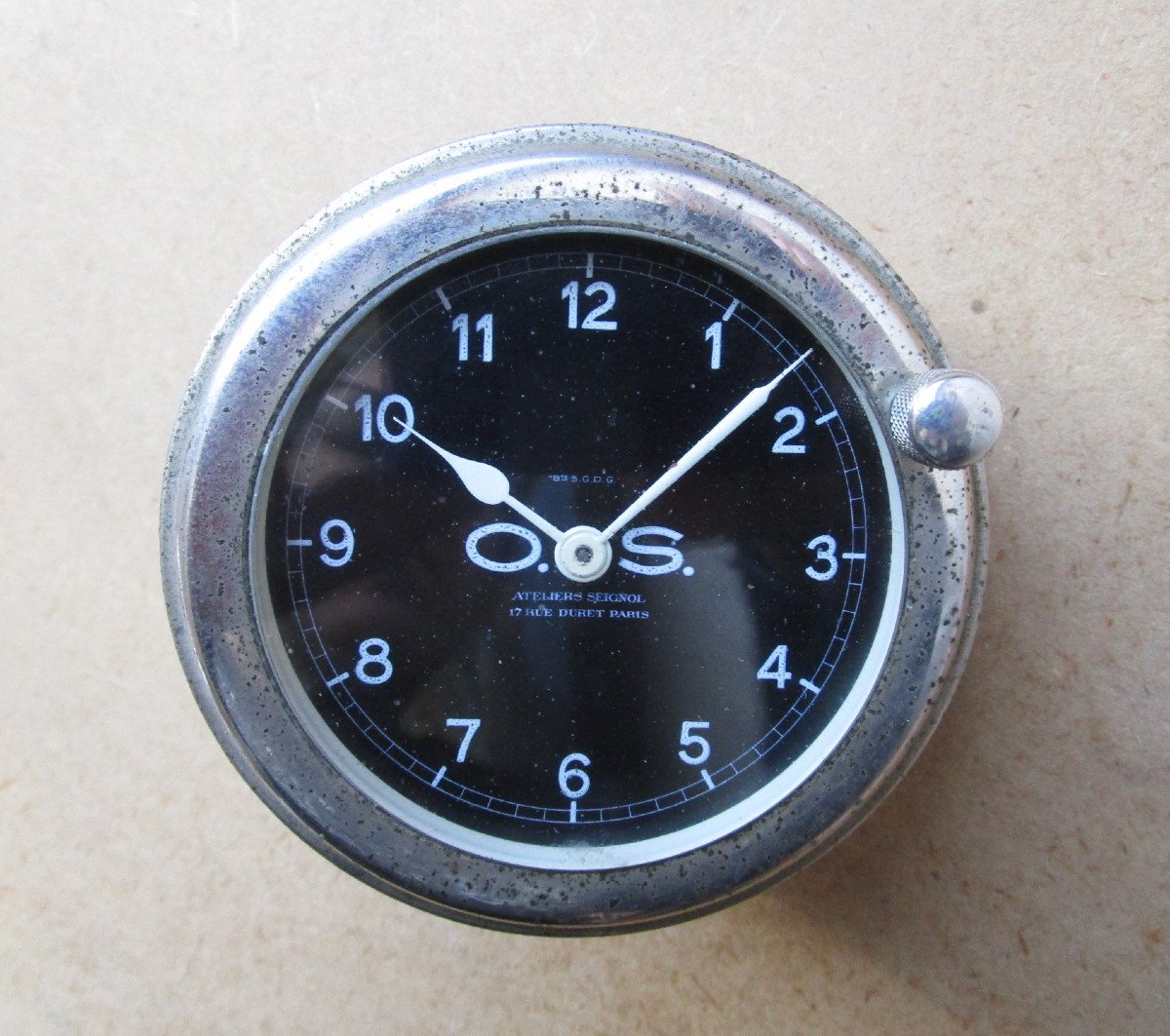 Old Watch Or Clock Dashboard Clock Automobile Car Workshops Seignol Os Paris.