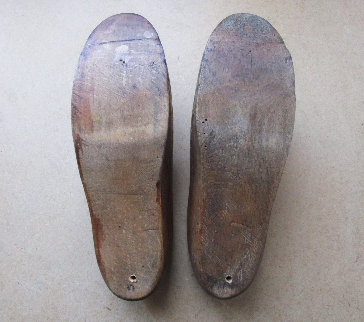 Originale Paire De Formes à Chaussures En Bois Objet Outil De Cordonnier Fin XIXe Ou Début XXe-photo-4