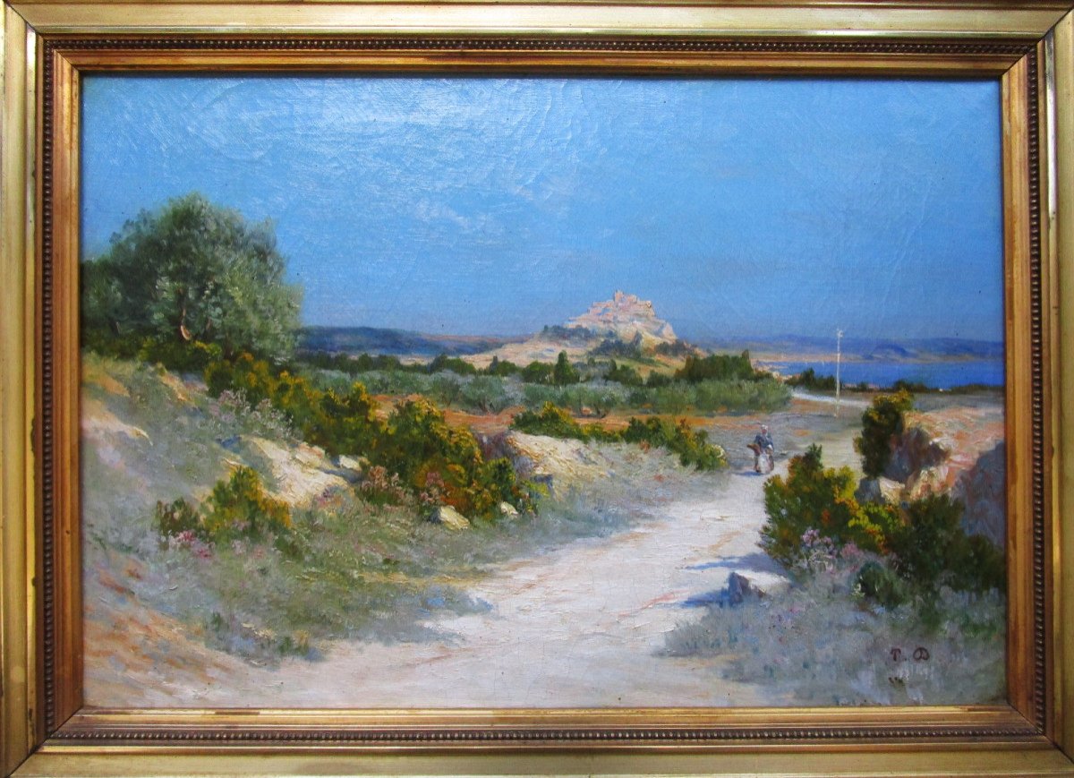 Théophile Decanis, Provençal Painting Surroundings Of Berre The Pond Marseille Martigues Marignane.-photo-2