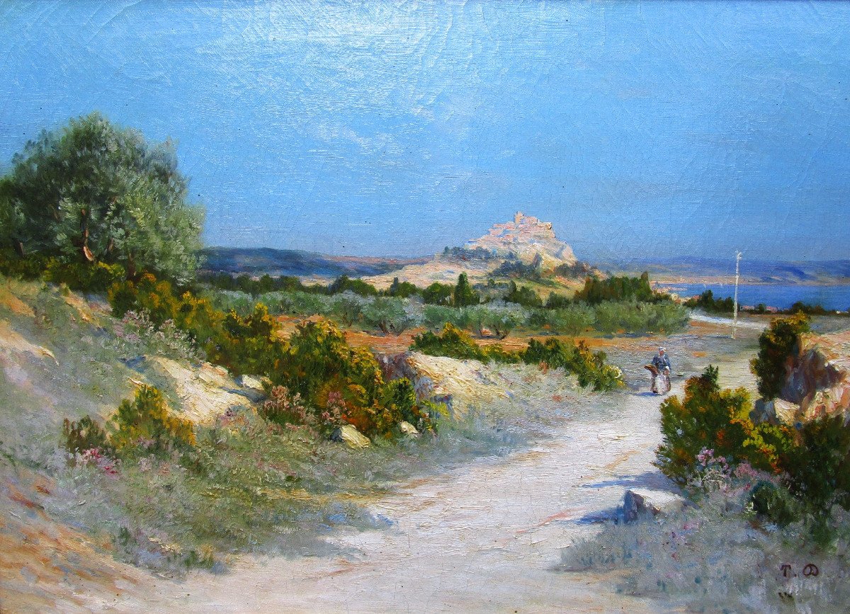 Théophile Decanis, Provençal Painting Surroundings Of Berre The Pond Marseille Martigues Marignane.-photo-3