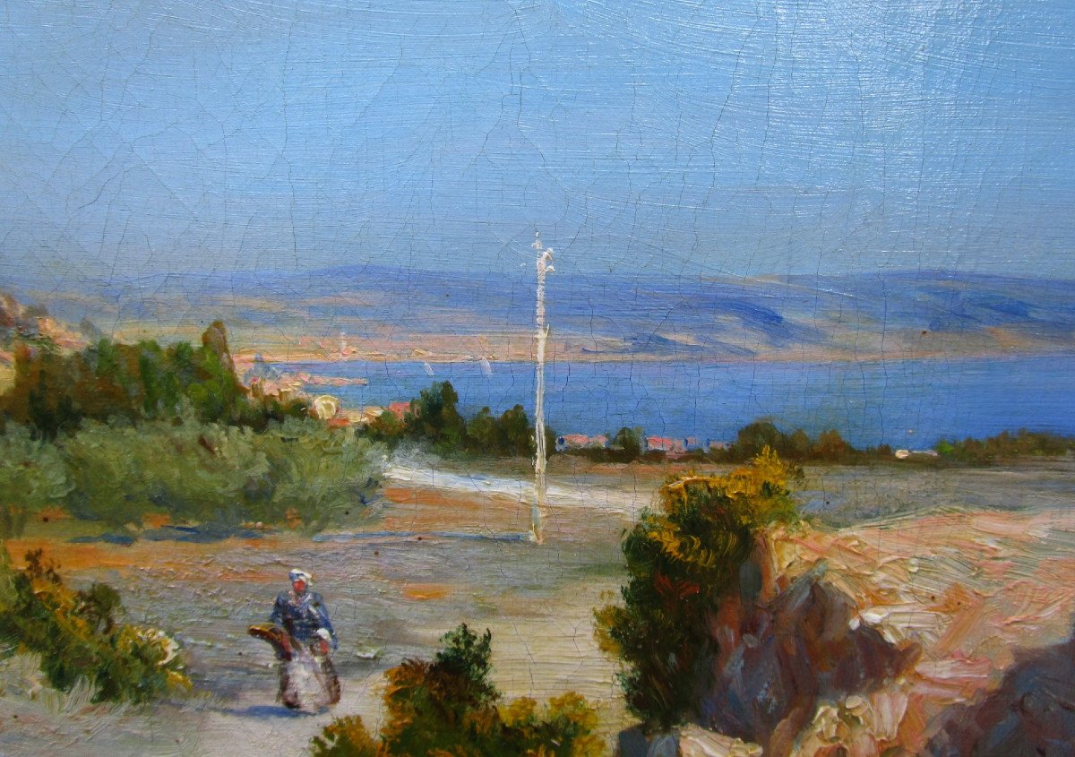 Théophile Decanis, Tableau Provençal Environs De Berre l'étang Marseille Martigues Marignane.-photo-2