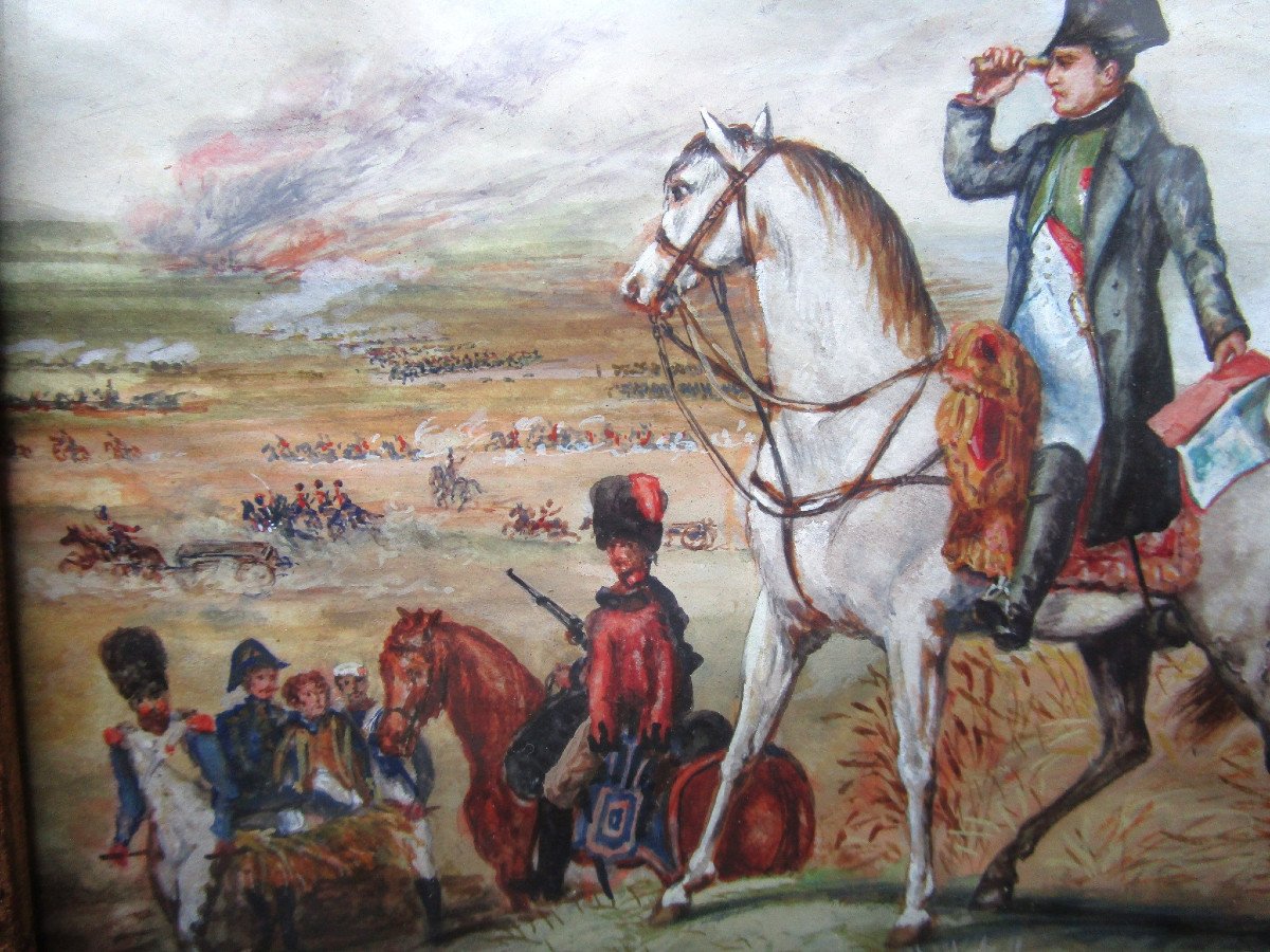 Superb Painting Signed Emy Jalbin Gouache On Vellum Empire Napoleon Bonaparte Period.-photo-4