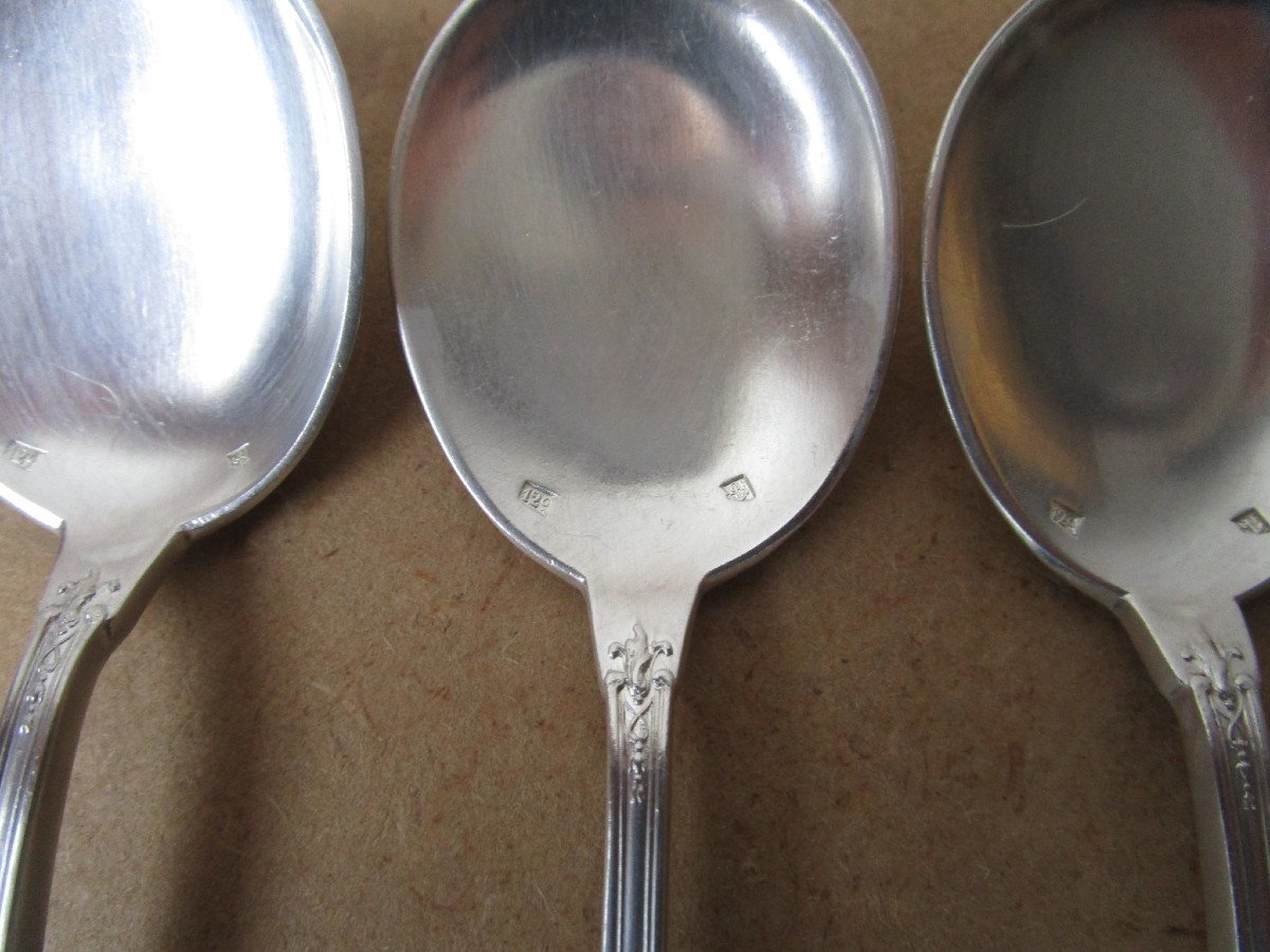 12 Old Silver Metal Ice Cream Spoons Armand Frénais Very Beautiful Decor.-photo-4