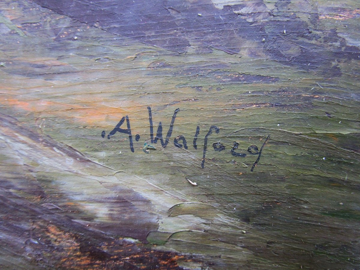 Astrid Walford, Superb Large Signed Mountain Painting, Grenoble Oisans Chartreuse Belledonne.-photo-1