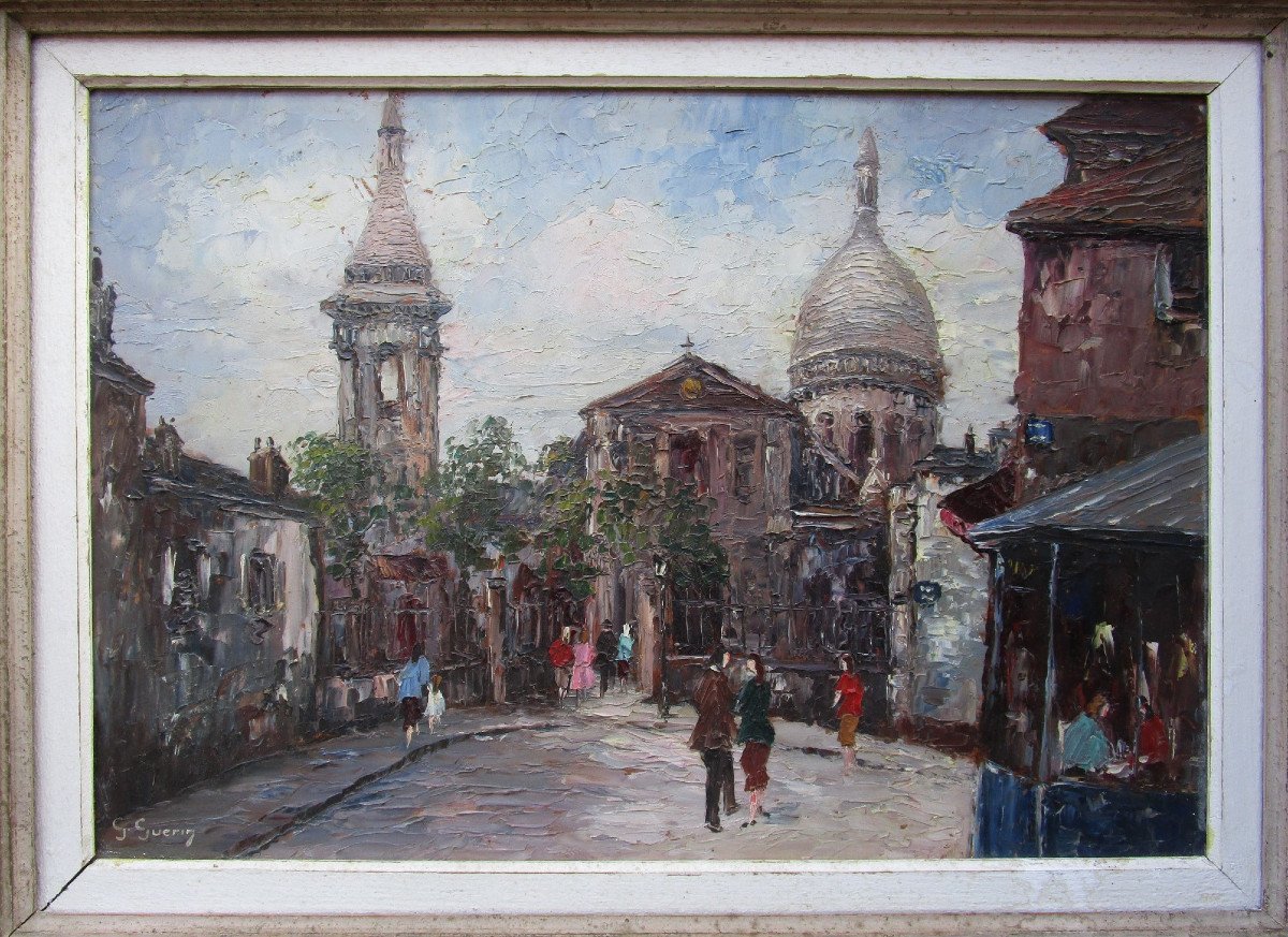 Georges Guérin, Very Beautiful Animated Painting, Saint Pierre De Montmartre Paris, Circa 1940-1950.-photo-2