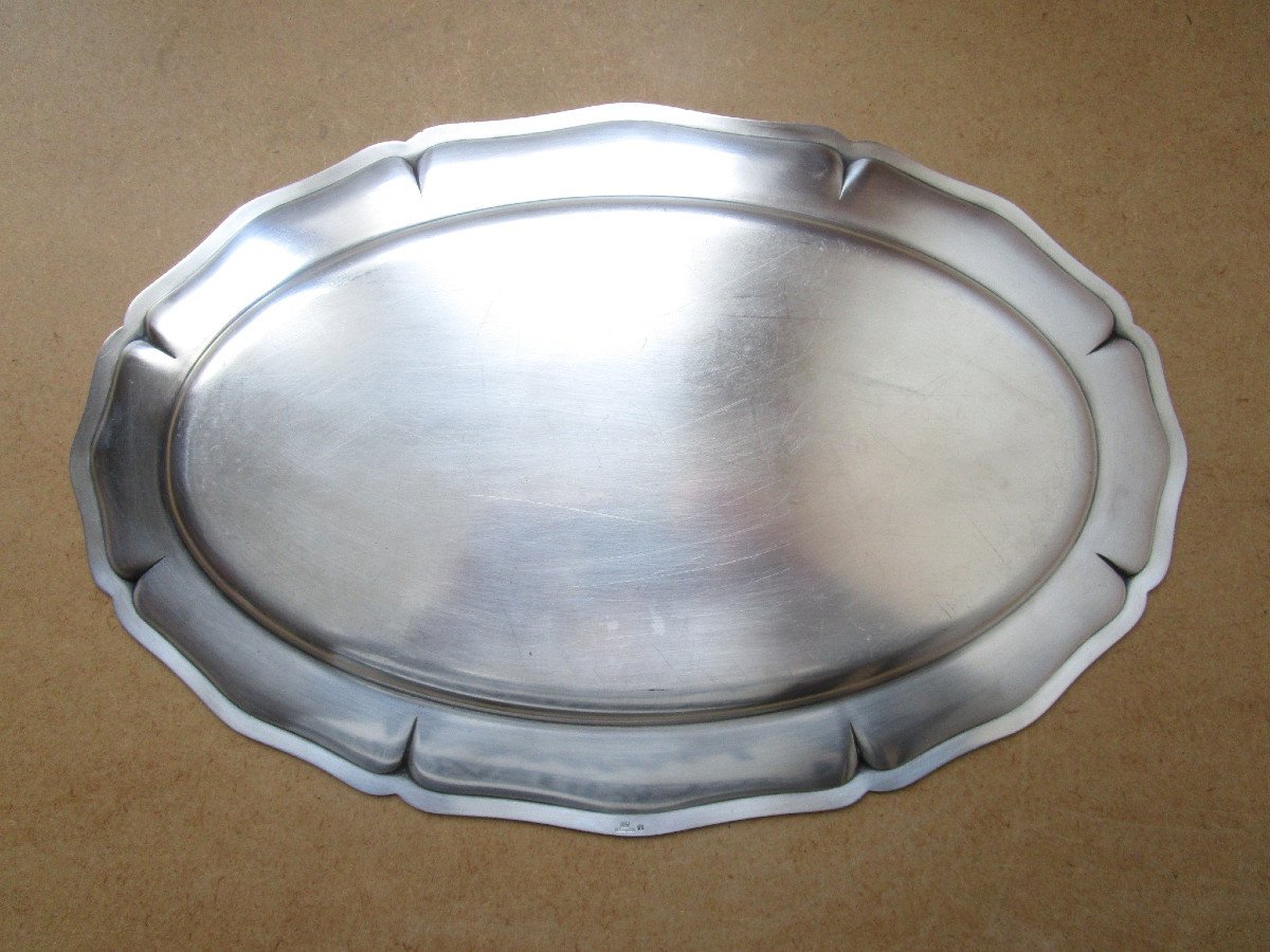 Antique Christofle Goldsmith Oval Serving Platter Or Tray 42.5 X 27.8 Cm In Beautiful Condition.-photo-2