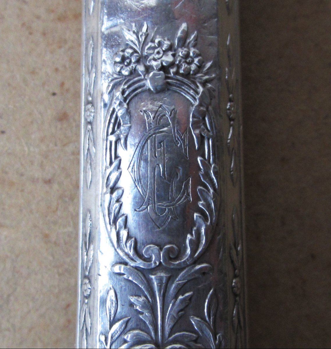 Old Beautiful Cake Or Pie Server In Solid Silver And Vermeil With Its Box.-photo-4