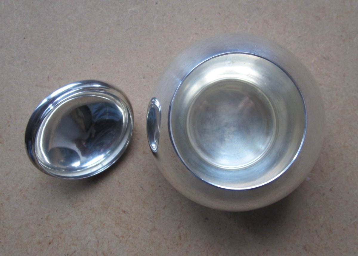 Antique Beautiful Box In 800 Solid Silver, Ovoid Shape, In Very Good Condition.-photo-4