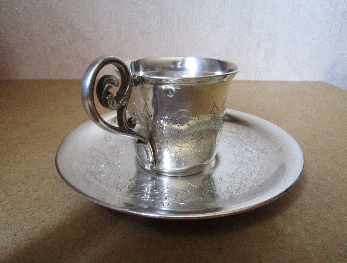 Armand Frenais, Very Beautiful Coffee Cup In Sterling Silver Late Nineteenth.-photo-4