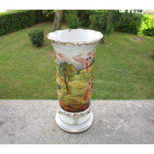 Tr&egrave;s Beau Vase XIXe En Porcelaine De Florence Doccia Ginori XIXe En Parfait &eacute;tat Vers 1860 1880
