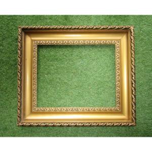 Old Very Beautiful Frame Format 6f In Gilded Stucco Wood Dimensions Of The Rebate: 41.5 X 33.5 Cm