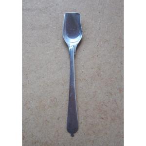 Small Salt Spoon Or Shovel In Solid Silver 18th Century Farmers General Bayonne?