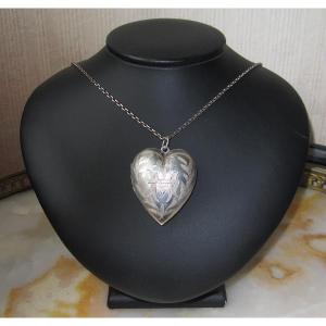 Ex-voto Heart Of Mary Very Beautiful Pendant In Solid Silver In Perfect Condition Of Conservation.