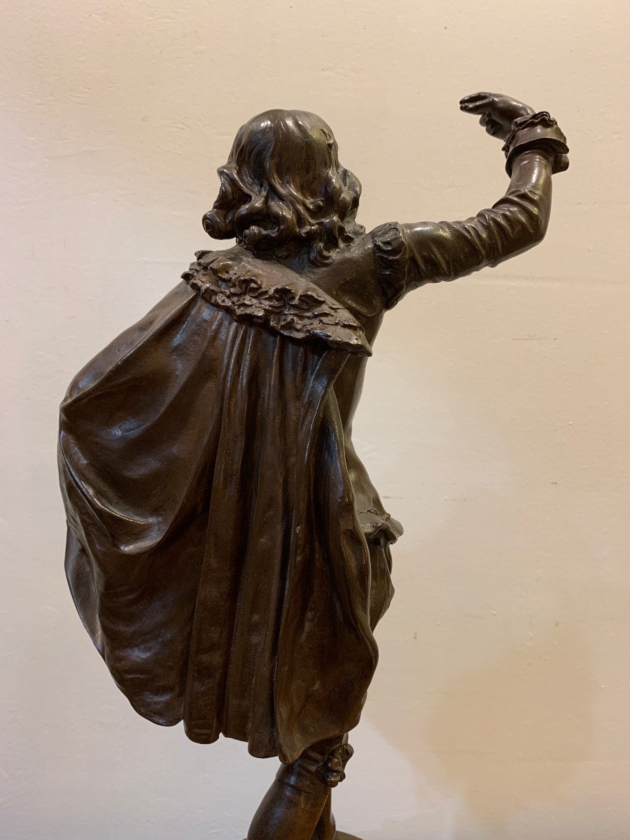 Adrien Etienne Gaudez - Bronze Sculpture Representing An 18th Century Dancer-photo-3