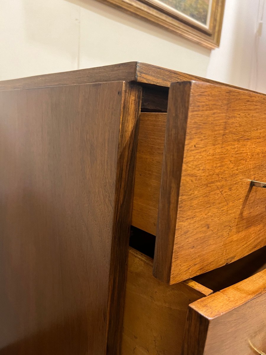 Art Deco Chest Of Drawers In Walnut Veneer And Burr Walnut-photo-3