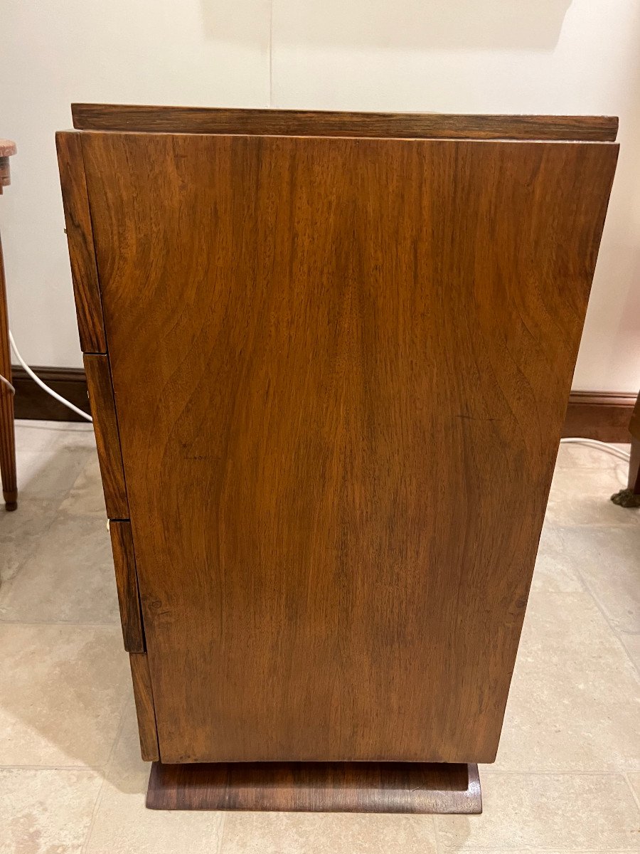 Art Deco Chest Of Drawers In Walnut Veneer And Burr Walnut-photo-2