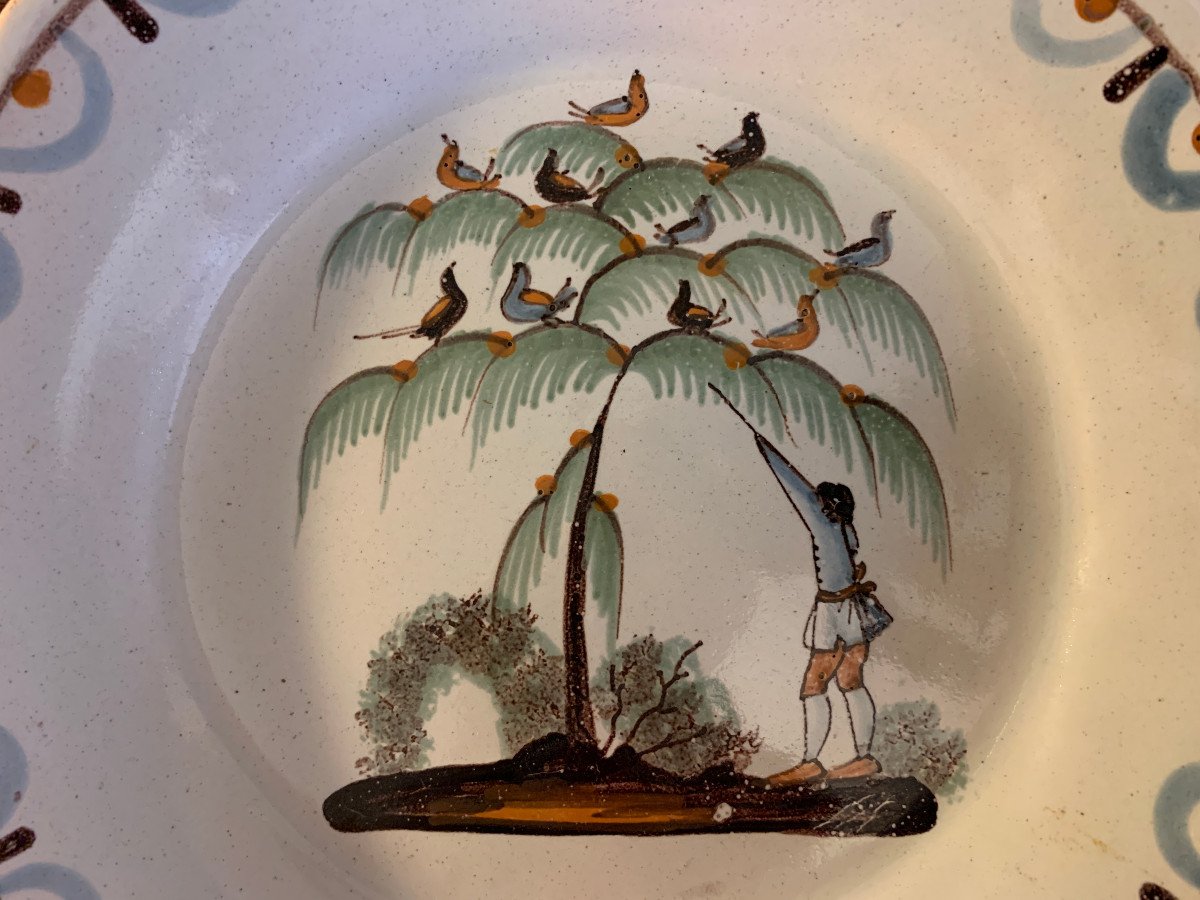 Nevers Earthenware Hunter's Plate, 18th Century-photo-2