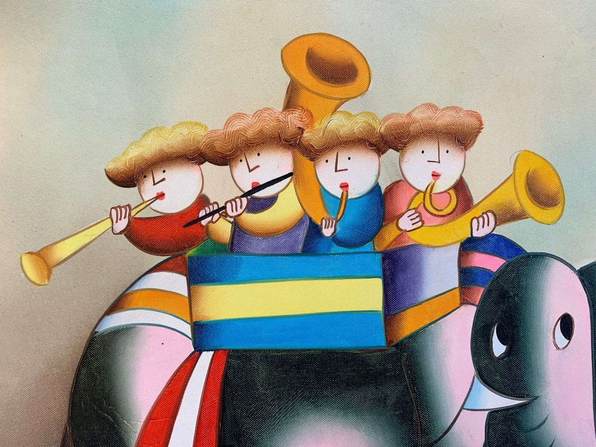 Joyce Roybal - Children Musicians And Elephant-photo-2