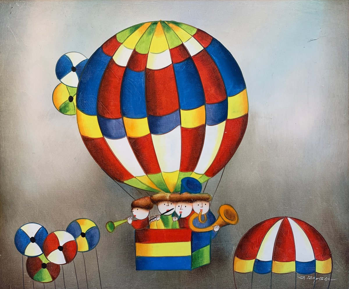 Joyce Roybal - Children Musicians And Hot Air Balloon