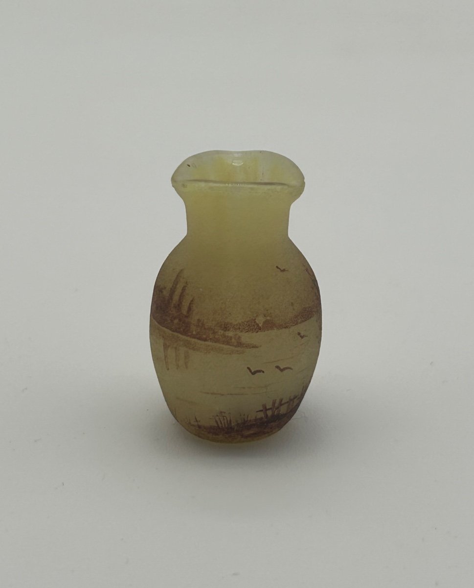 Daum Miniature Vase Lake Landscape -photo-3