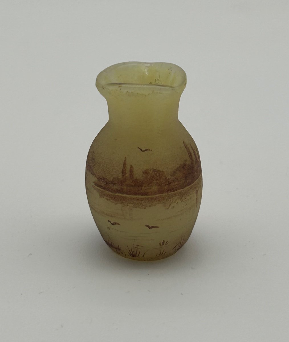 Daum Miniature Vase Lake Landscape -photo-3