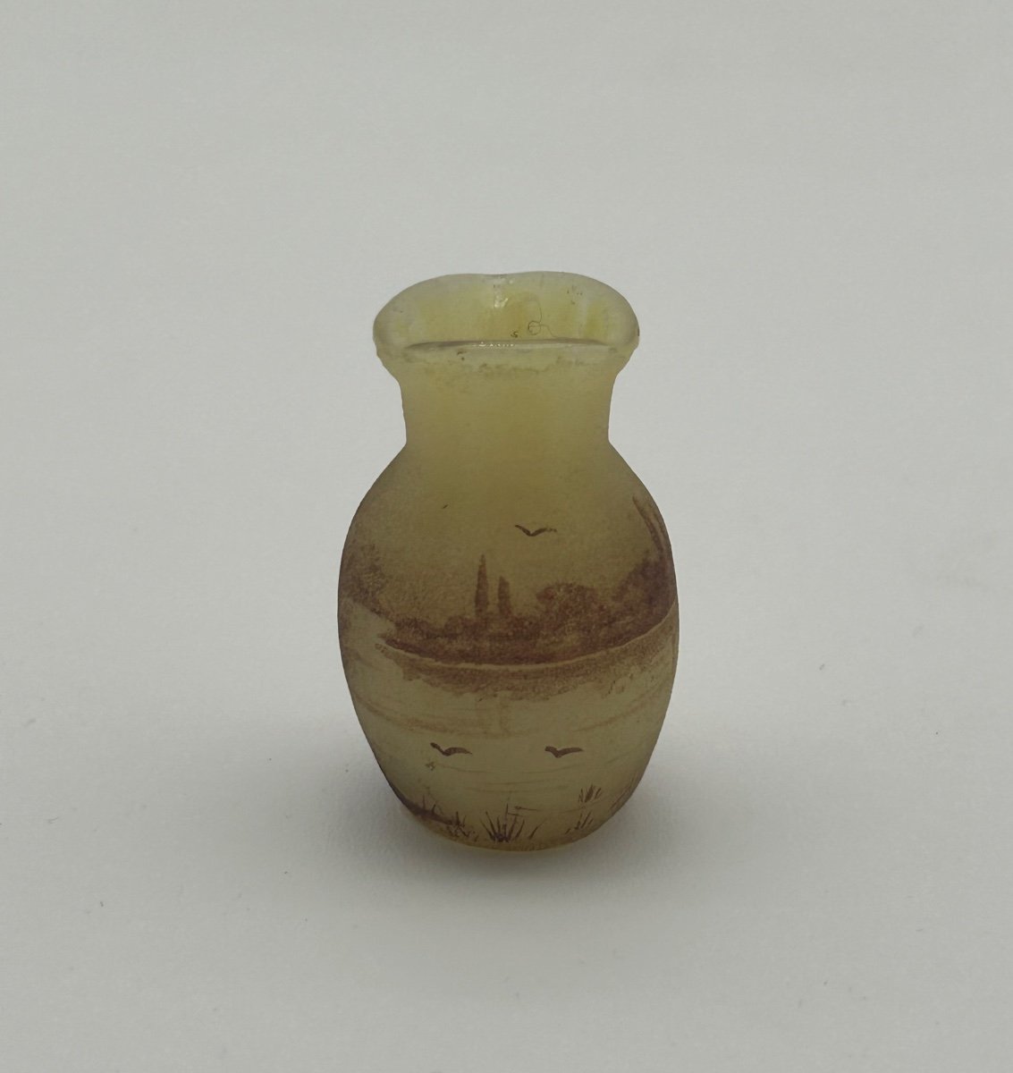 Daum Miniature Vase Lake Landscape 