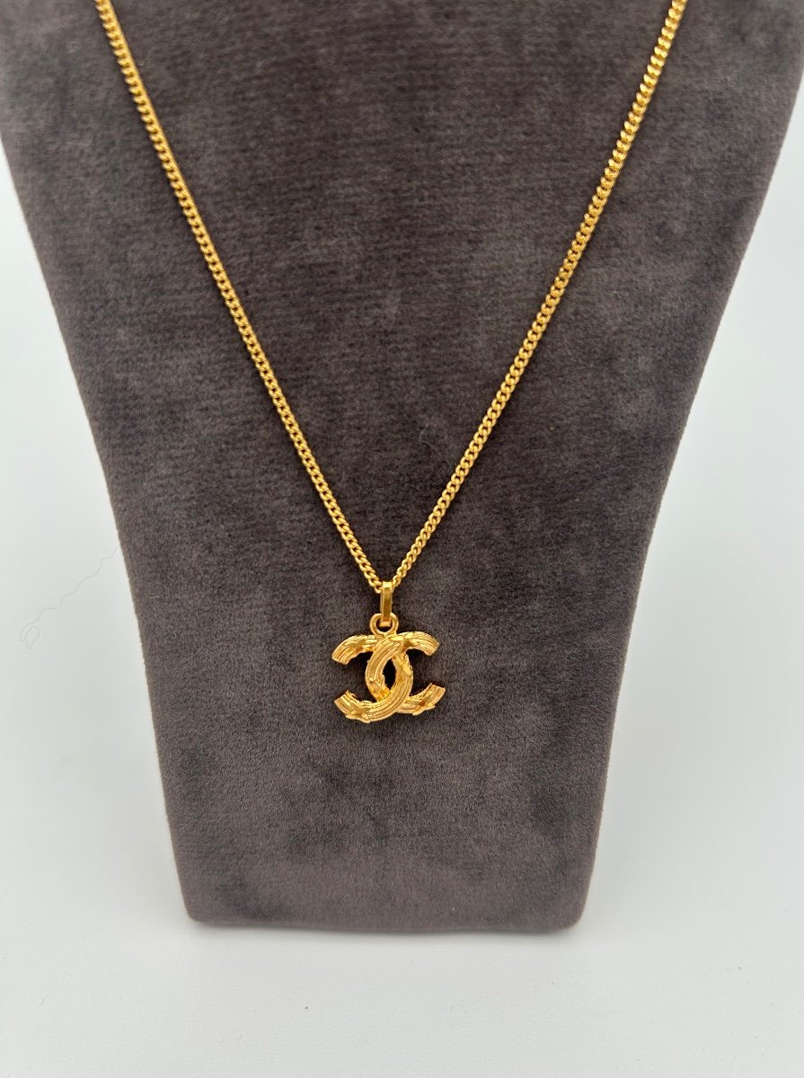 Chanel Vintage Gold Plate Necklace-photo-2