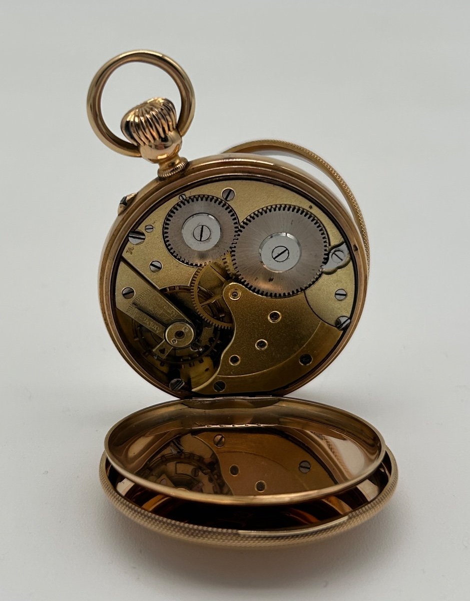 Montre A Gousset Mecanique En Or 18k-photo-3