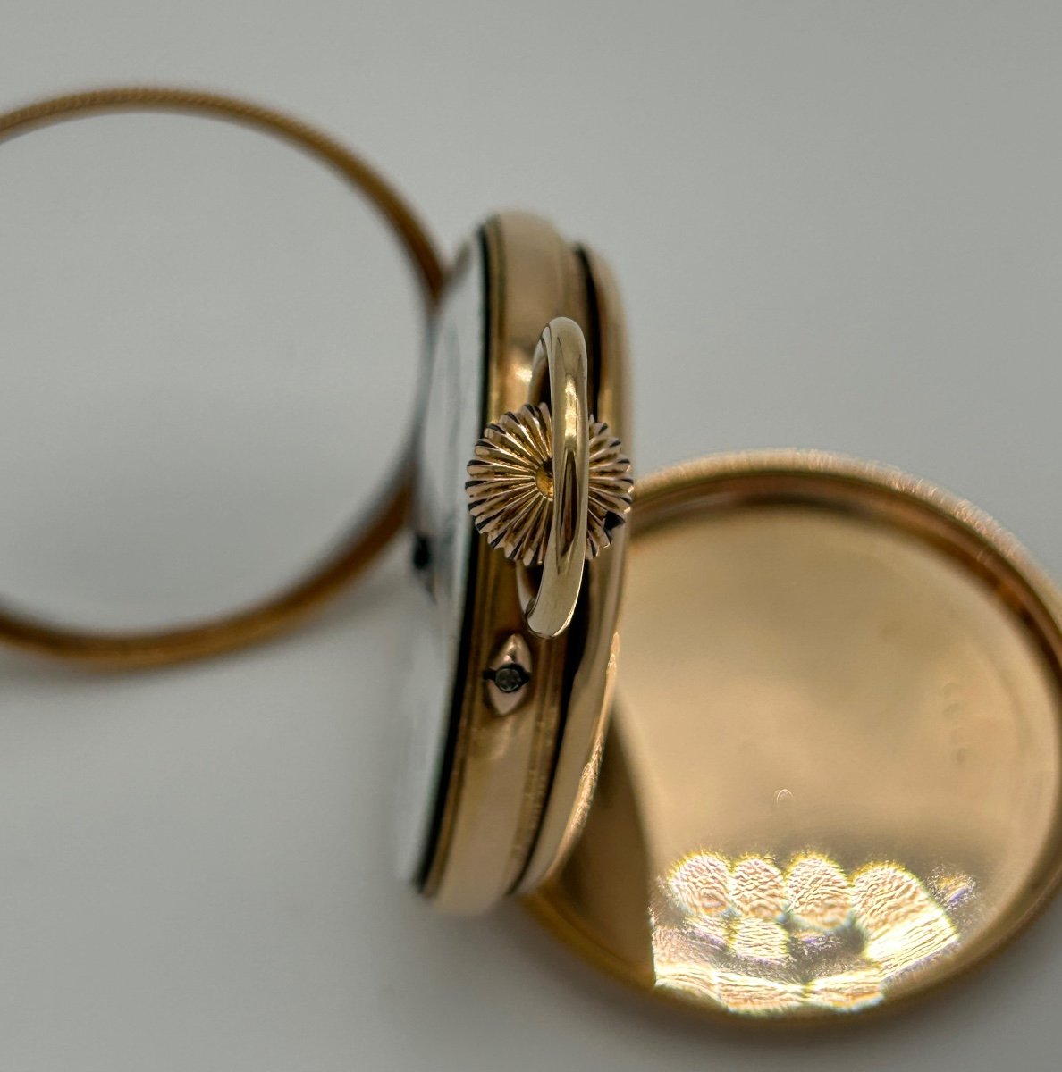 18k Gold Mechanical Pocket Watch-photo-3