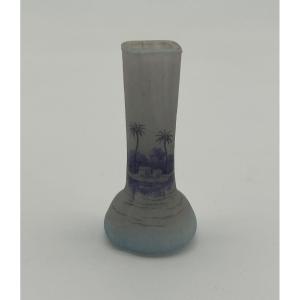 Daum Miniature Vase Orientalist Landscape