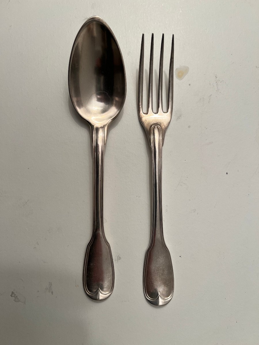 Cutlery: Fork And Spoon Sterling Silver Rooster Deb XIX S