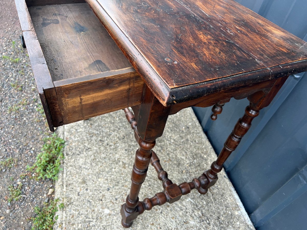 Table De Style Louis XIII Bois Naturel, XIX S-photo-3