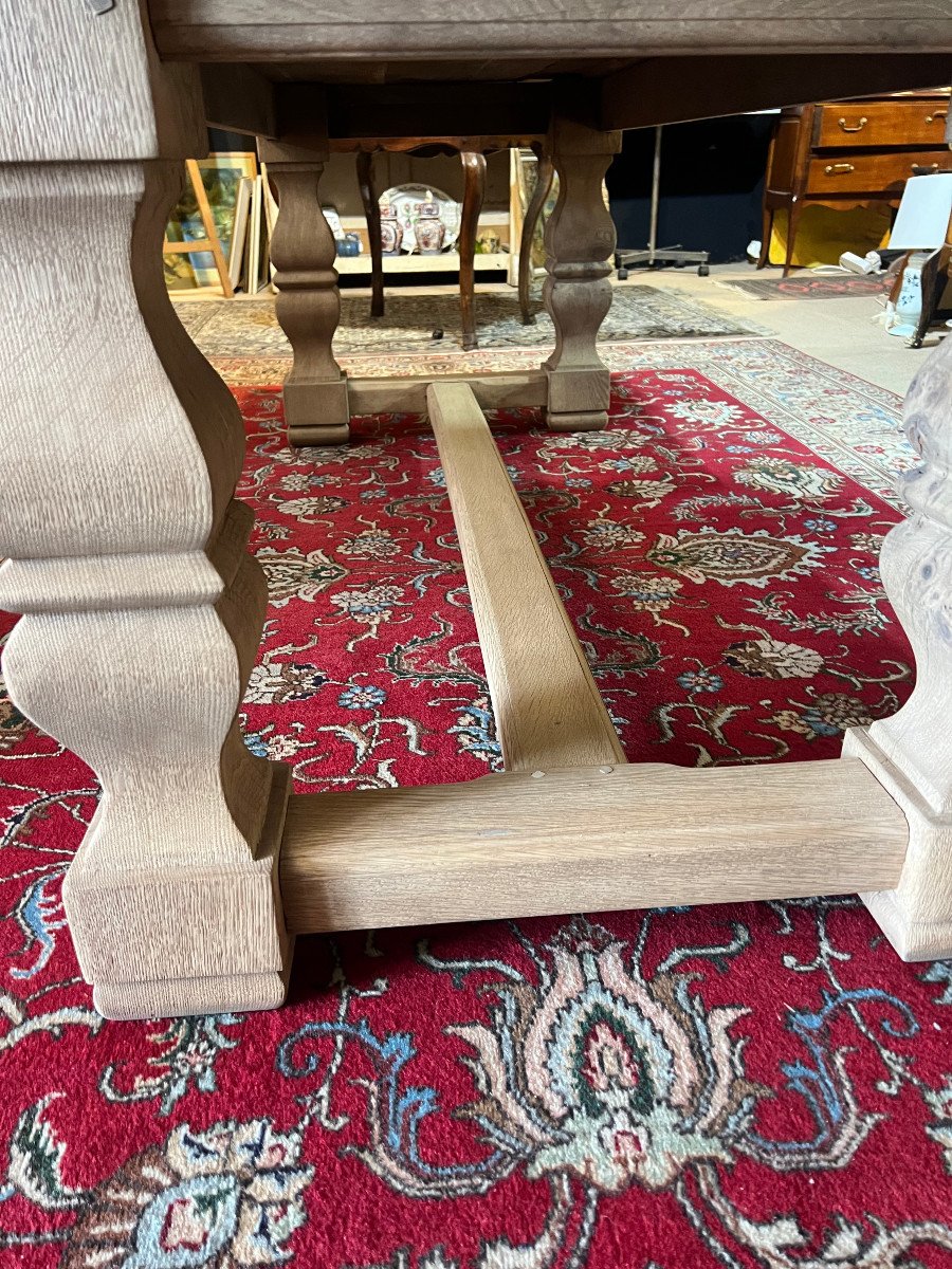 Louis XIV Style Monastery Table In Oak-photo-3