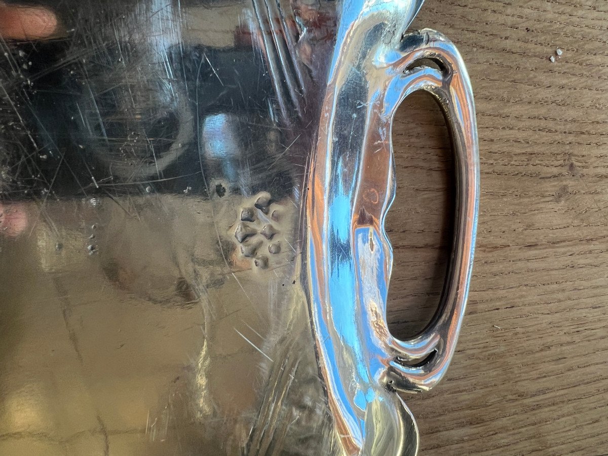 Gallia Art Nouveau Silver Metal Tray-photo-5