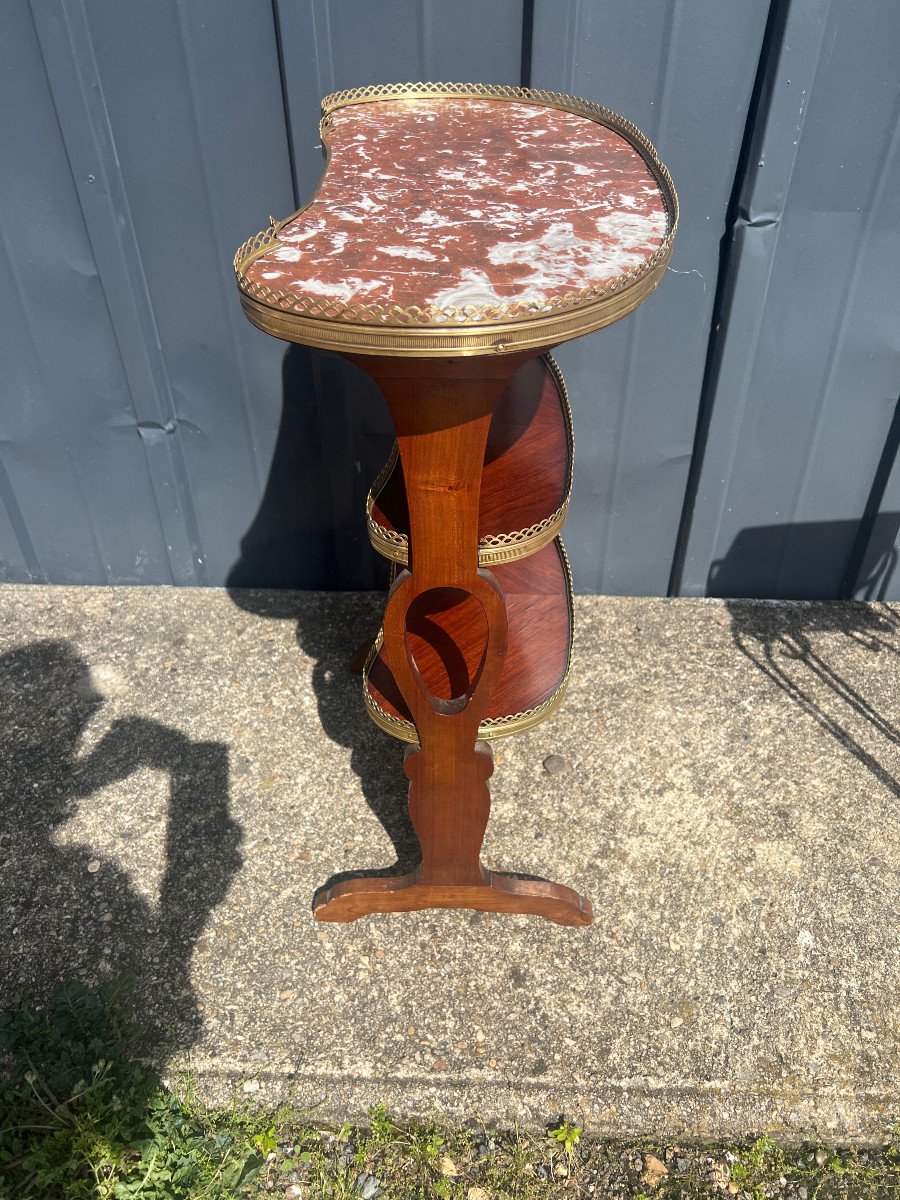 Small Mahogany And Marble Side Bean Table-photo-4